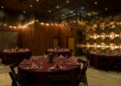 Cache Creek Vineyards and Winery events space in the barrel cellar