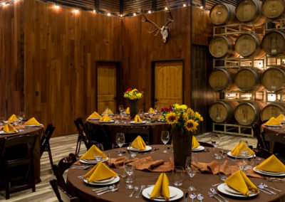 Cache Creek Vineyards and Winery events space in the barrel cellar