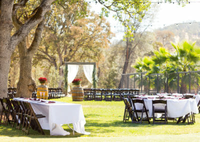 The beautiful lawn is also ideal for the couple to use as they say their vows. This location is also where the reception, dinner, and dance take place for both ceremony sites.