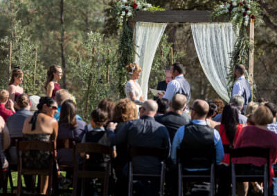 The bride and groom exchange vows with a backdrop of Lake County's most beautiful winery wedding site