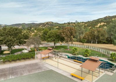Bocce courts and picnic grounds at Cache Creek Vineyards and Winery