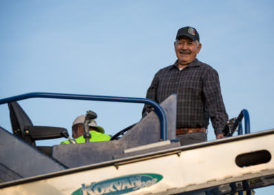 Francisco Medina oversees the harvest at Cache Creek Vineyards