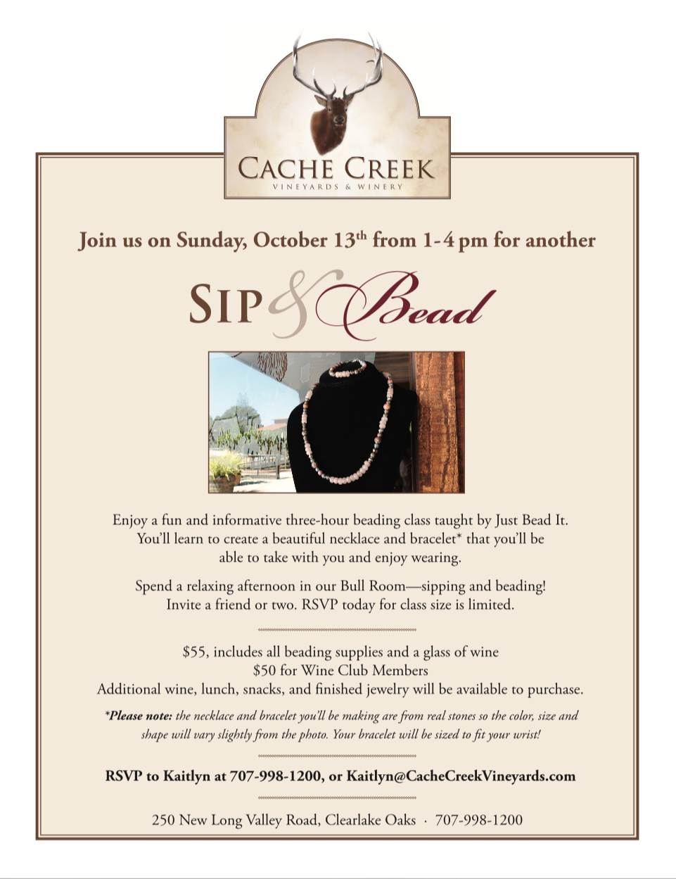 October 14 2019 Sip and Bead