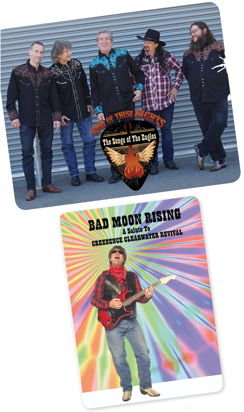 Eagles-CCR Cache Creek Vineyards & Winery’s Summer Concert Series Friday, June 24th One of These Nights ~ the songs of the Eagles & Bad Moon Rising ~ a salute to Creedence Clearwater Revival